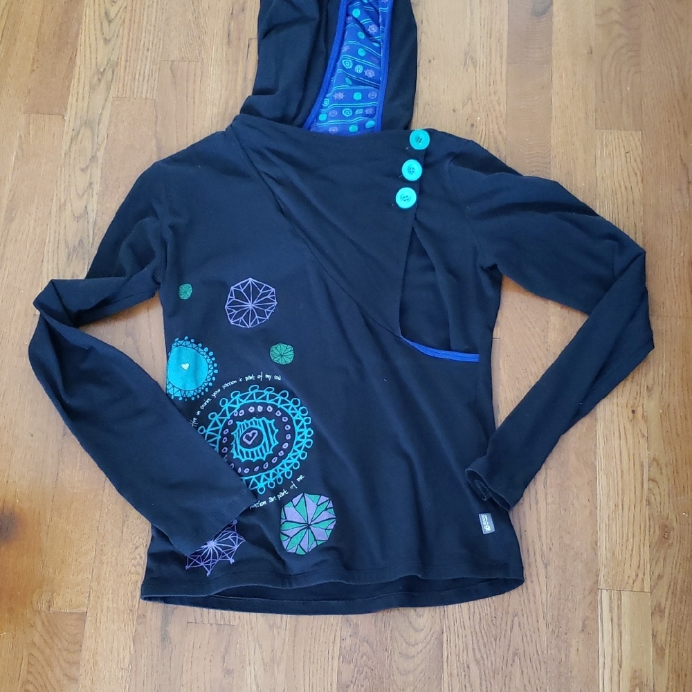 Chic Black and Blue Women's Hoodie